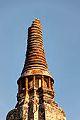 Ayutthaya, Thailand. Wat Chaiwatthanaram, detail of the finial of the chedi  at the N-E corner of the temple precint facing the river.